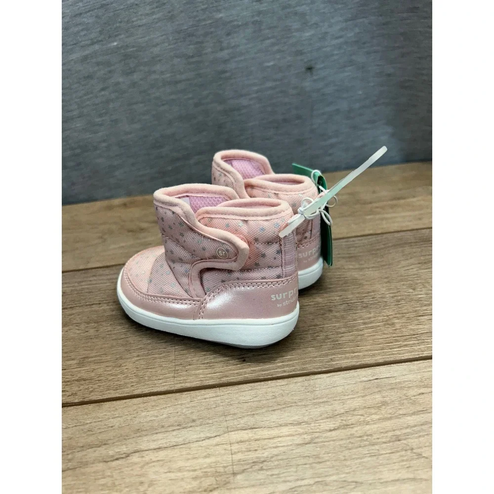 Surprize by Stride Rite Aster Baby Pink Star Memory Foam Boots Size 3M SZ817